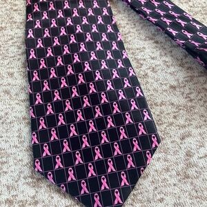 Pink Ribbon Breast Cancer Awareness Patterned Tie